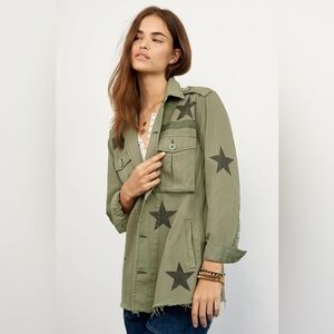 Pistola Olive Military Jacket with Black Stars